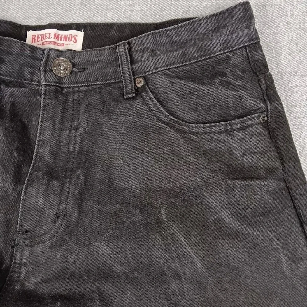 Rebel Minds Jeans Mens 36x32 Black Wash Relaxed Straight Denim‎ Pants Casual